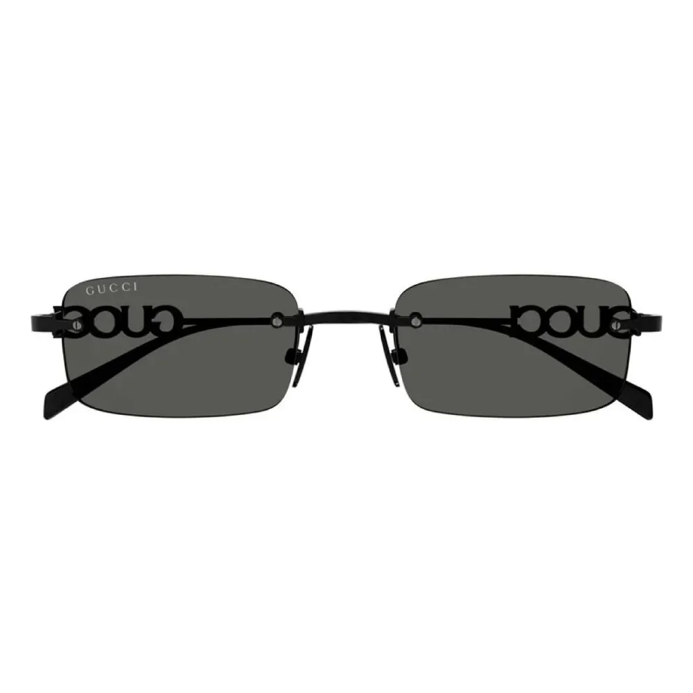 NEW GUCCI SUNGLASSES BLACK UNISEX RECTANGLE EYEWEAR GUCCI GG1808S 001